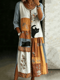 Women's Vintage Cat Print Dress