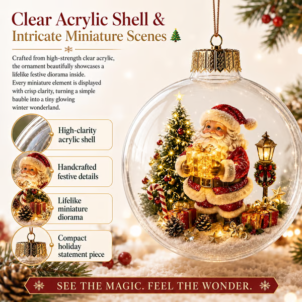 🔥LAST DAY 50% OFF - 🎄Glowing Christmas Diorama Ornament – A Tiny Winter World in Your Hands