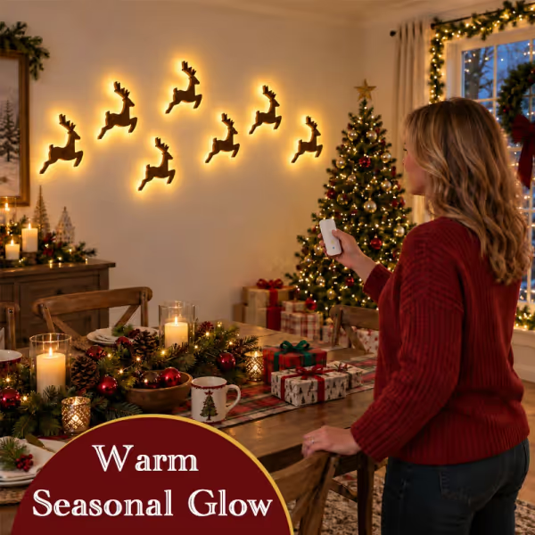 🎄 LED Reindeer Wall Decorations - ✨Festive Christmas Lighting