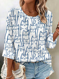 🐾Buy 3 Save 10%🐱Women's Retro Funny Animal Cat Print Shirt💛100% For Shelter Pets🐱🐶