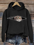 Women's Ew People Cat Print Hoodie