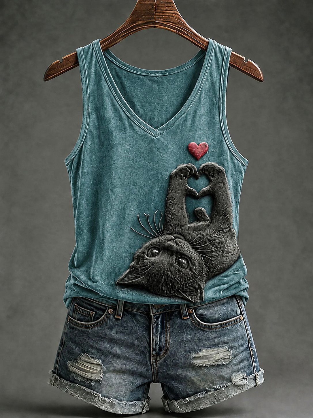 Women's Cat Print Tank Top