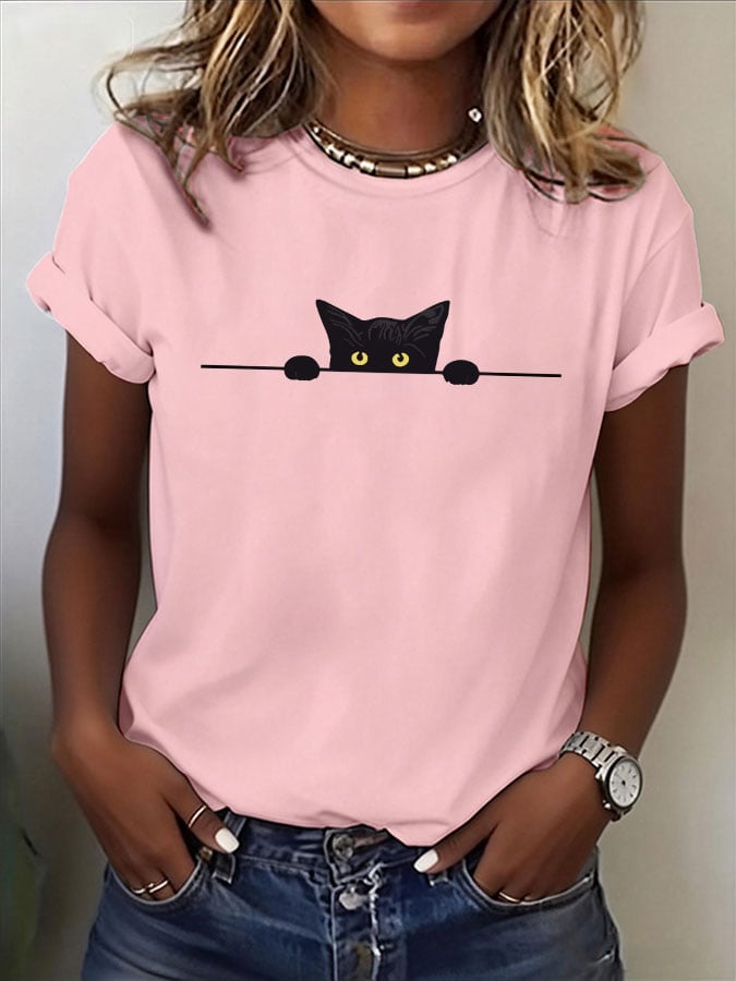 Women's Cat Print T-Shirt