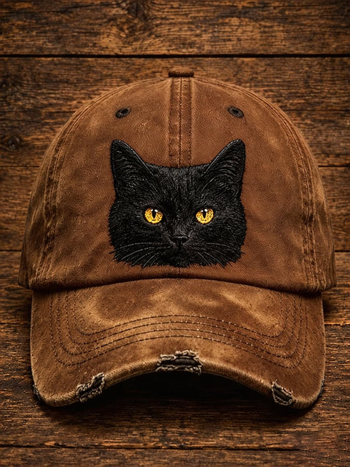 Retro Animal Black Cat Baseball Cap
