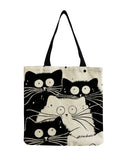 Fried Hair Cat Print Tote Bag
