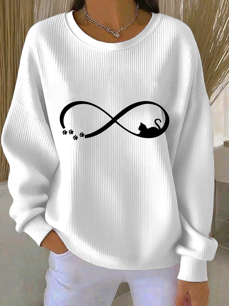 Women's Cat Print Casual Sweatshirt
