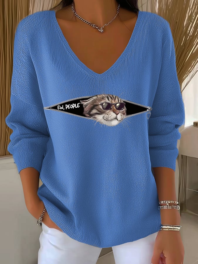 Women's Ew People Casual knitted Top