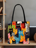 Colorful cats canvas bag